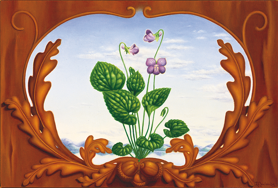 Viola, Huile sur papier marouflé sur panneau, 20,5 sur 30,5 cm